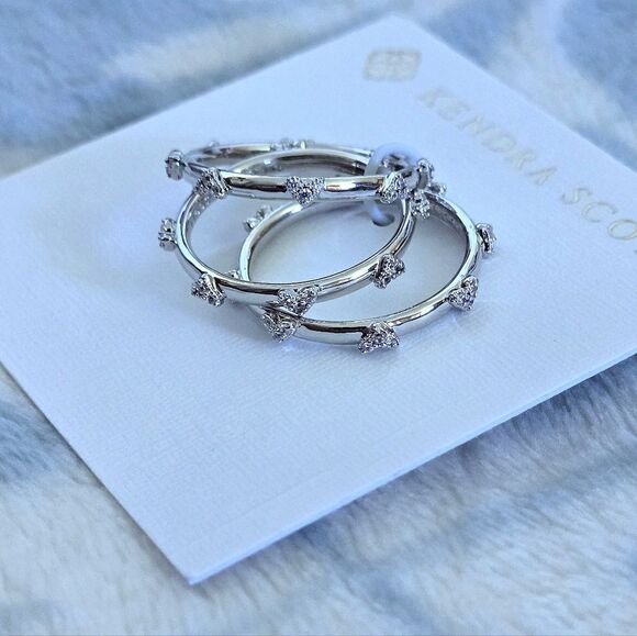 Kendra Scott Jewelry - Kendra Scott "Haven" Silver🤍 Crystal Heart❤️ Rings💍 Trio3️⃣